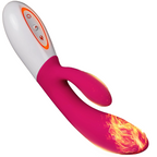 Dual Rabbit G-spot Vibrator Personal Massager, 10 Vibration Settings, Body-Safe Silicone, Heating function，Waterproof, USB Rechargeable, Sex Toy for Women