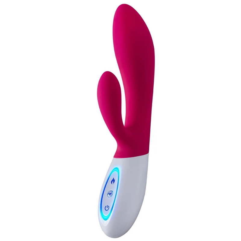 Dual Rabbit G-spot Vibrator Personal Massager, 10 Vibration Settings, Body-Safe Silicone, Heating function，Waterproof, USB Rechargeable, Sex Toy for Women